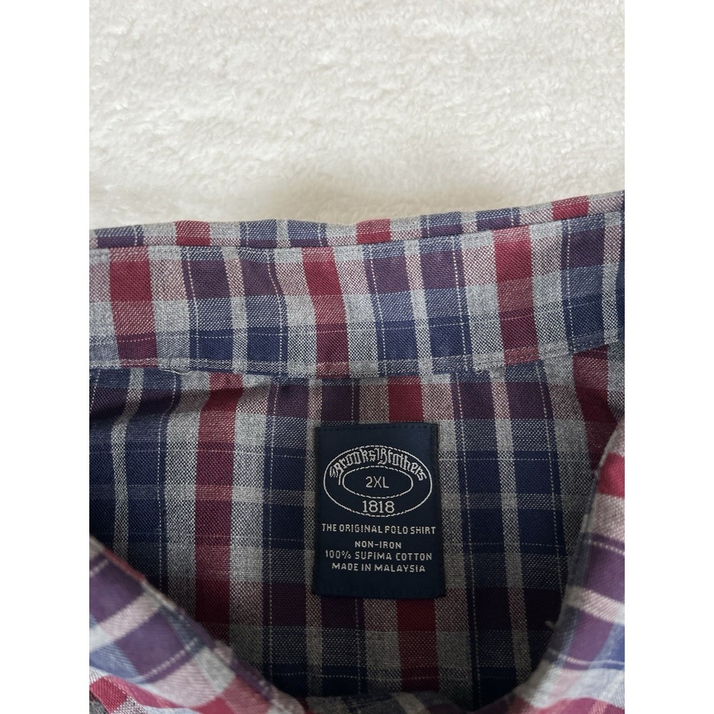 Brooks Brothers Multicolored Plaid Supima Cotton L/S Btn Dwn Shirt Men's Sz XXL - Picture 4 of 8